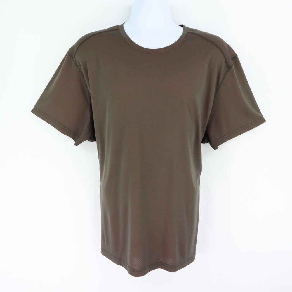 MTA Sport Activewear Shirt Mens Size 3XL Dark Brown Mesh Polyester‎ Short Sleeve